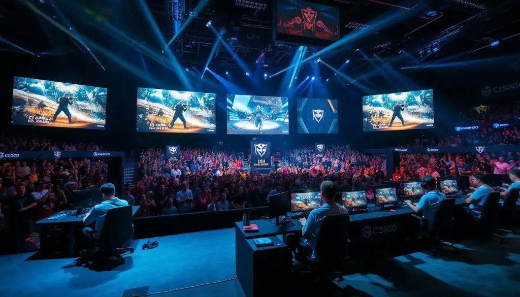 Counter-Strike: Global Offensive competitive match with players and audience