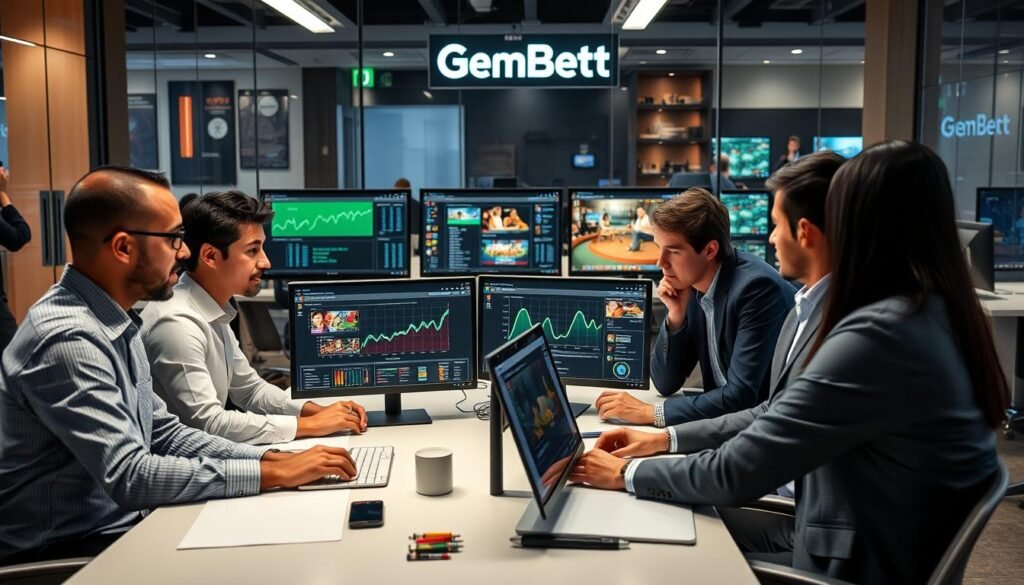 GemBet About Us - Mission and vision representation showing diverse team members