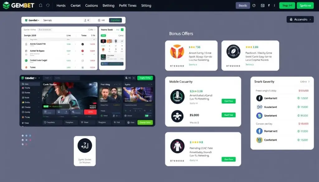 GemBet Esports Betting platform overview with multiple features highlighted