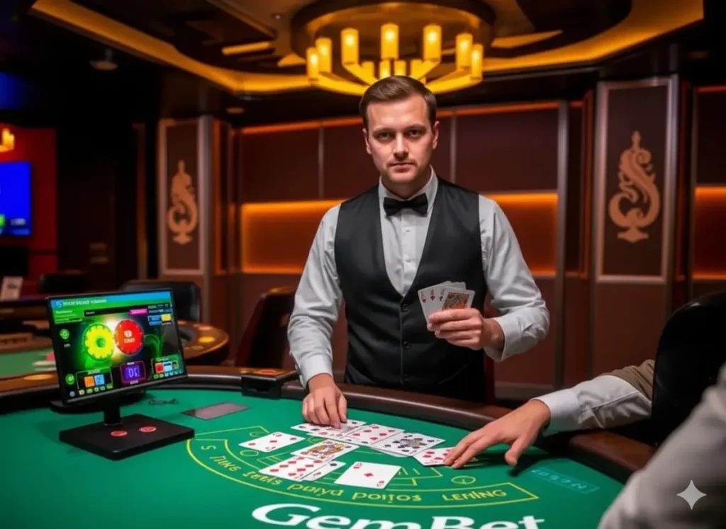 GemBet Live Blackjack table with dealer and cards