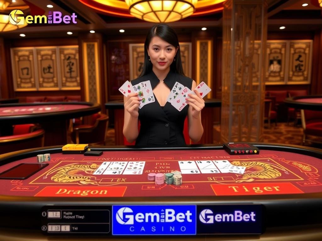 GemBet Live Dragon Tiger game with cards and dealer GemBet Live Dragon Tiger game with cards and dealer
