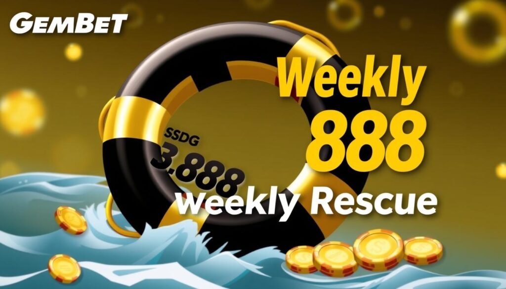 GemBet Weekly Rescue Bonus promotion showing SGD 3,888 offer