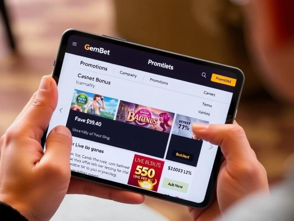 Player claiming GemBet Casino bonus promotion Player claiming GemBet Casino bonus promotion